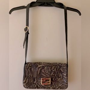 Dawli Women Handbag Genuine Leather Crossbody Bag Animal Print Vintage Made USA